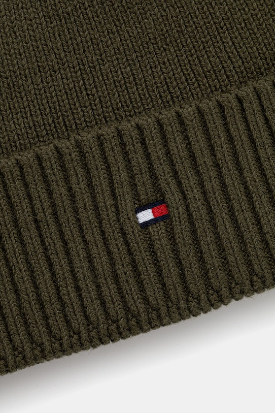 Akcesoria Tommy Hilfiger czapka z domieszką kaszmiru AM0AM12796 zielony