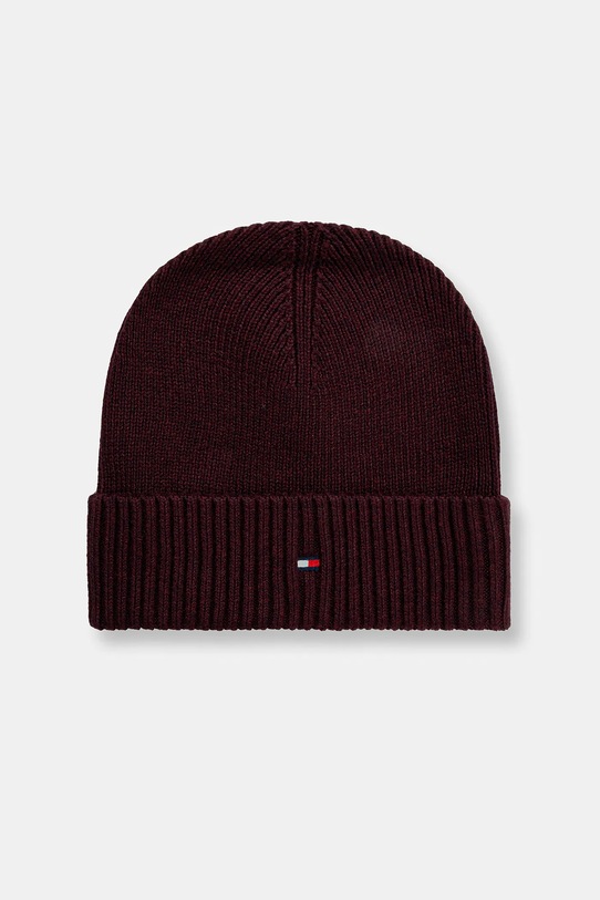 Tommy Hilfiger czapka z domieszką kaszmiru z domieszką wełny bordowy AM0AM12796
