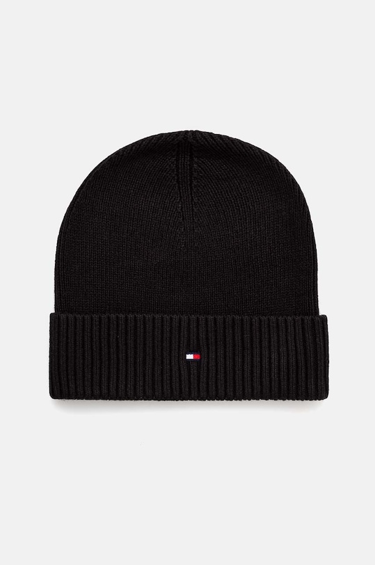 Шапка с примесью кашемира Tommy Hilfiger аппликация чёрный AM0AM12796