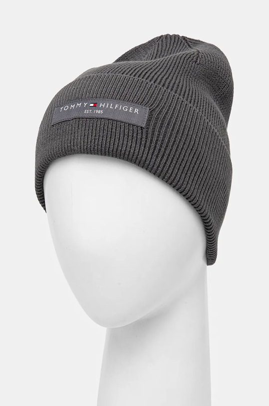 Tommy Hilfiger czapka bawełniana AM0AM12797 szary AW24