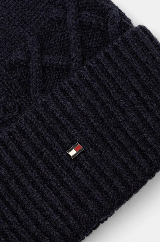 Шерстяная шапка Tommy Hilfiger AM0AM12810 тёмно-синий AW24
