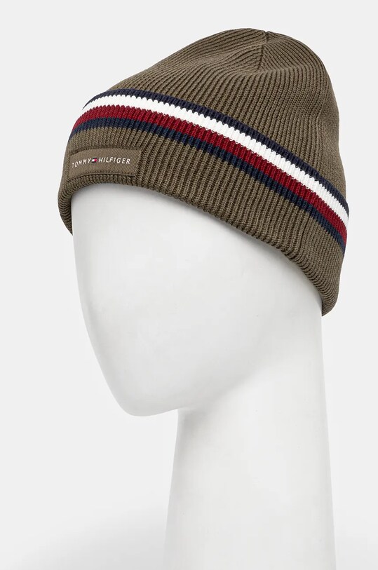 Akcesoria Tommy Hilfiger czapka bawełniana AM0AM12983 zielony