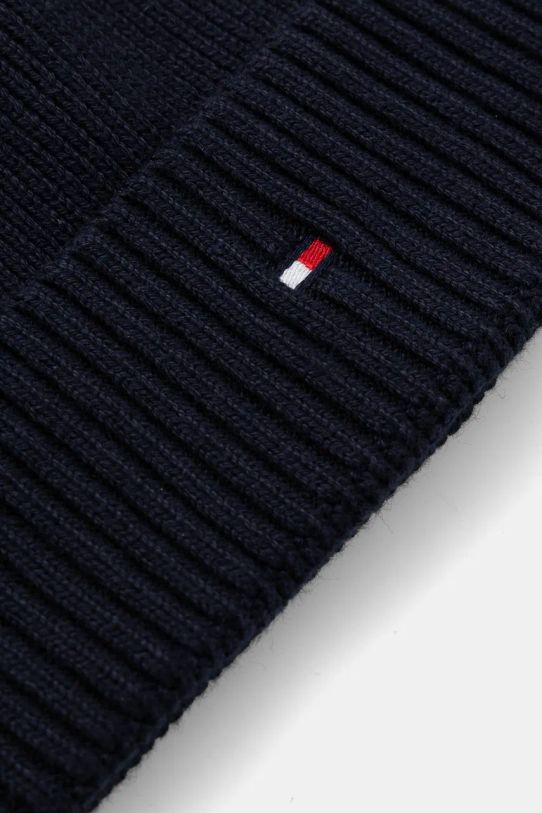 Čiapka a rukavice s prímesou kašmíru Tommy Hilfiger tmavomodrá AM0AM12938