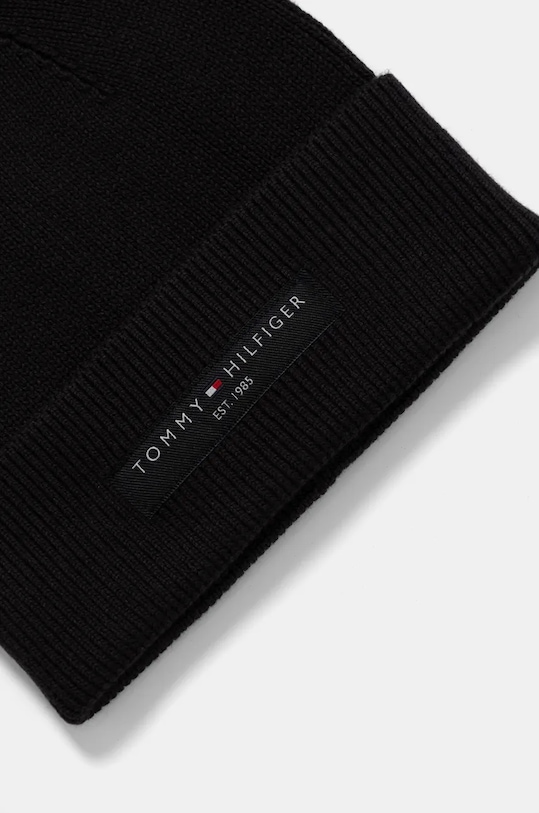 Pamučna kapa i šal Tommy Hilfiger crna AM0AM13132