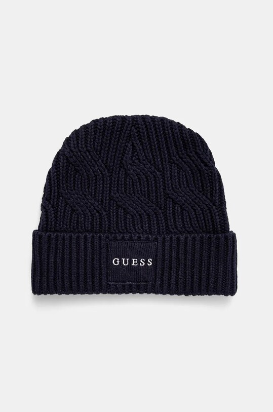 Шапка з домішкою вовни Guess CABLE BEANIE з додаванням вовни темно-синій M4BZ10.Z3HD1