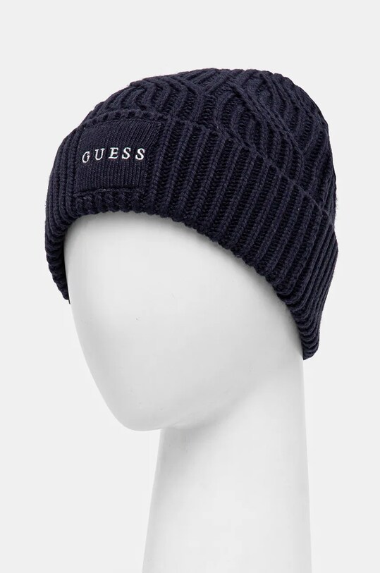 Шапка з домішкою вовни Guess CABLE BEANIE M4BZ10.Z3HD1 темно-синій AW24