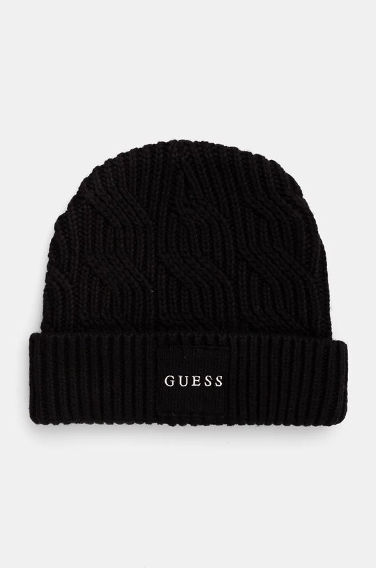 Kapa s dodatkom vune Guess CABLE BEANIE bez uzorka crna M4BZ10.Z3HD1