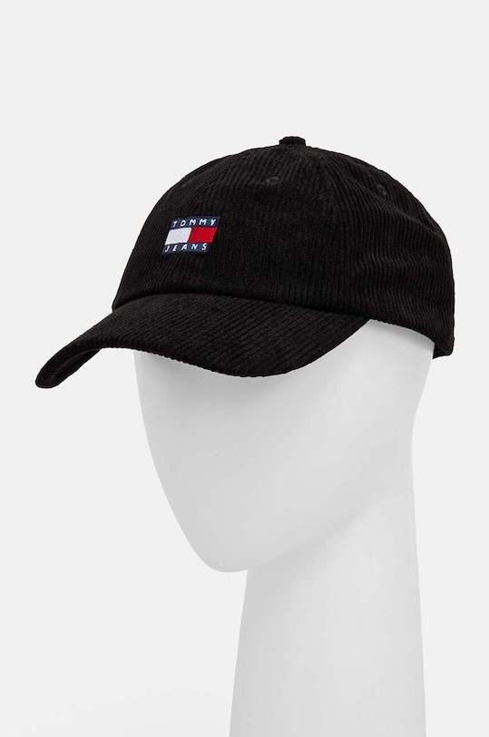 Manšestrová kšiltovka Tommy Jeans další černá AM0AM12636