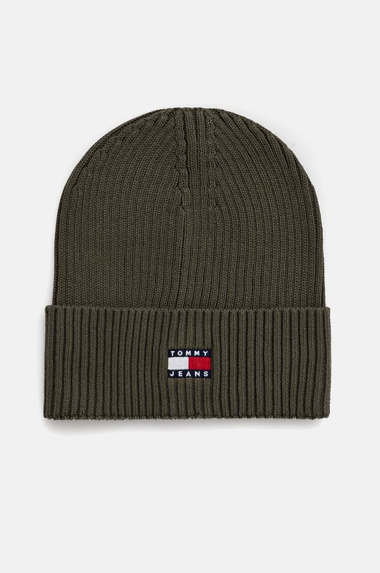 Tommy Jeans czapka bawełniana aplikacja zielony AM0AM13330