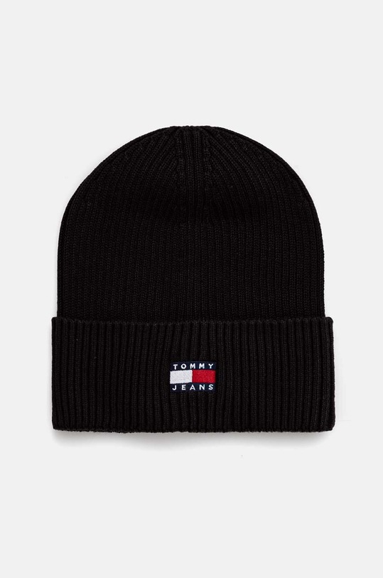 Pamučna kapa Tommy Jeans pamuk crna AM0AM13330