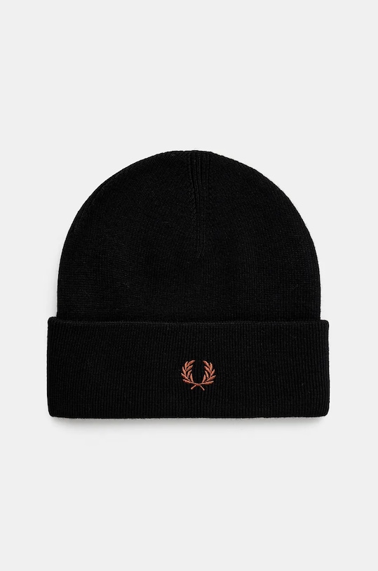 Fred Perry berretto in lana Classic Beanie applique nero C8161.X56