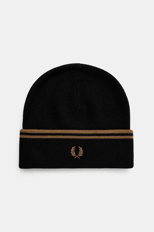 Вовняна шапка Fred Perry Twin Tipped Merino Wool Beanie вовна чорний C9150.S77