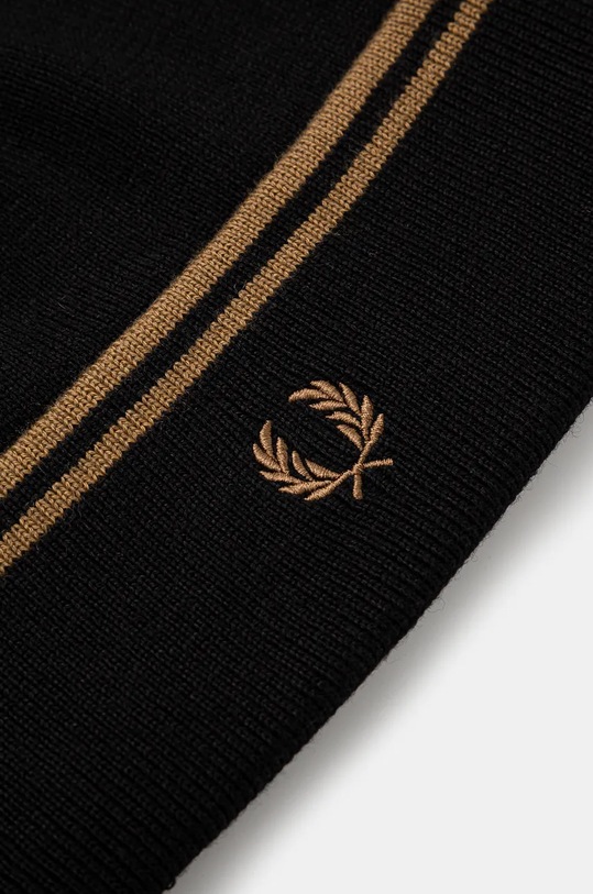 Вовняна шапка Fred Perry Twin Tipped Merino Wool Beanie C9150.S77 чорний AW24