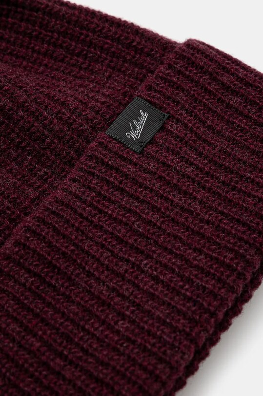 Woolrich berretto in lana Knitted Ribbed Beanie CFWOAC0331MRUF0659.UF06 granata AW24