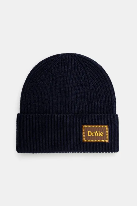 Vlněná čepice Drôle de Monsieur Le Bonnet Laine vlna námořnická modř E.BN104.WO007.NY