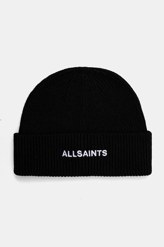 Шапка с примесью шерсти AllSaints с добавлением шерсти чёрный 29AS200824