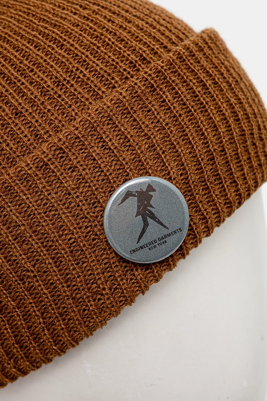Vlněná čepice Engineered Garments Wool Watch Cap 24F1H037 hnědá AW24