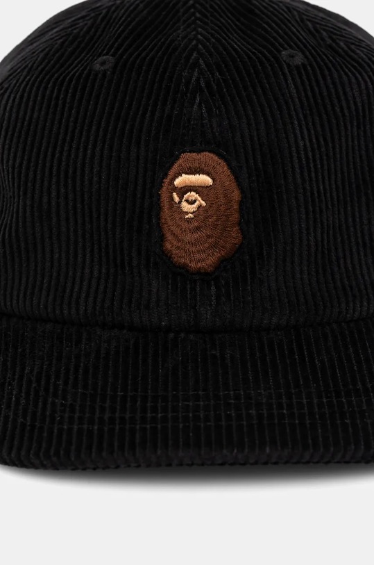 Manšestrová kšiltovka A Bathing Ape Ape Head Corduroy Cap 1K80180004 černá AW24