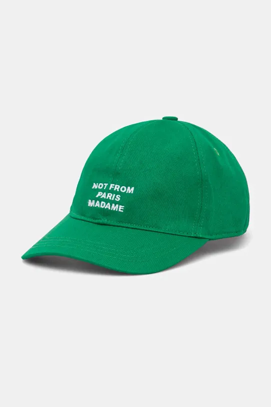 Drôle de Monsieur cotton baseball cap La Casquette Slogan applique green E.CP151.CO138.GN