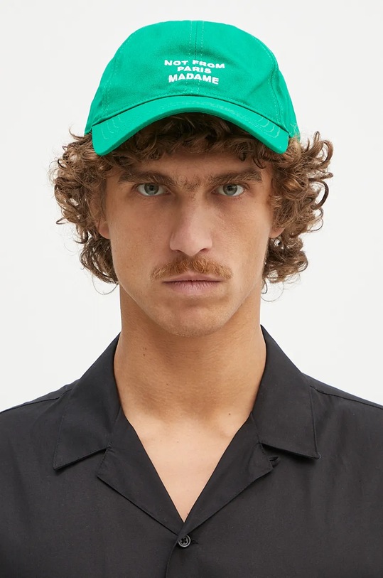 Drôle de Monsieur cotton baseball cap La Casquette Slogan E.CP151.CO138.GN green