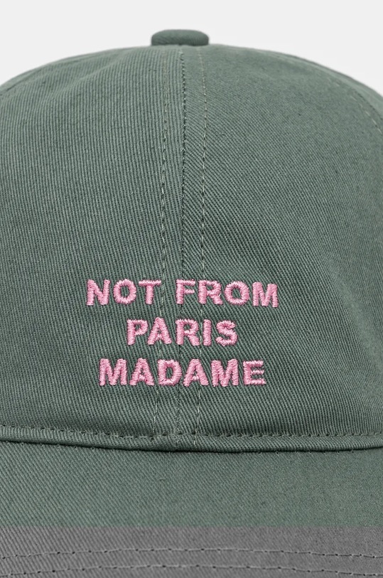 Drôle de Monsieur czapka z daszkiem bawełniana La Casquette Slogan E.CP151.CO138.WG zielony AW24