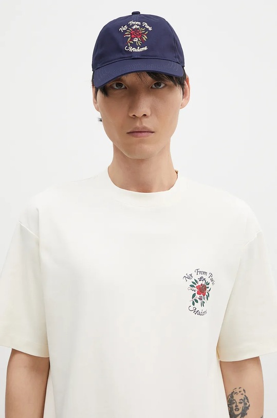 Drôle de Monsieur șapcă de baseball din bumbac La Casquette Slogan Fleurs E.CP153.CO138.DNY bleumarin