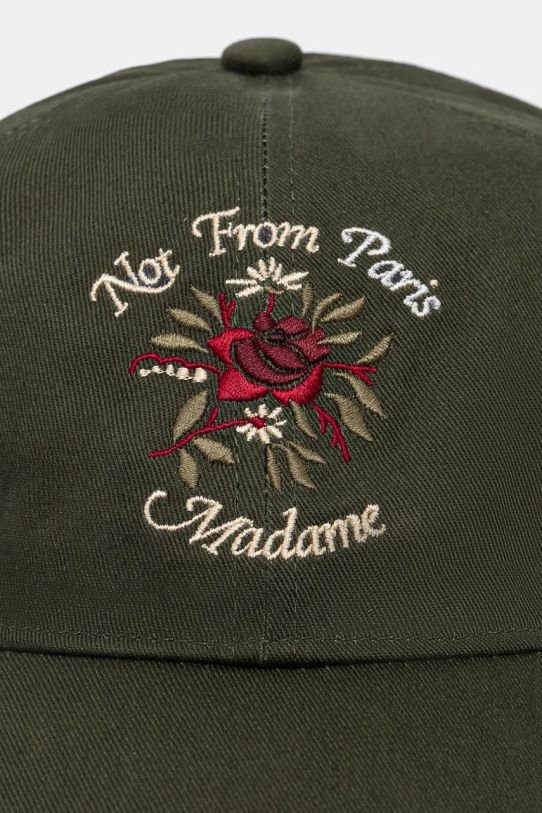 Drôle de Monsieur czapka z daszkiem bawełniana La Casquette Slogan Fleurs zielony E.CP153.CO138.KK