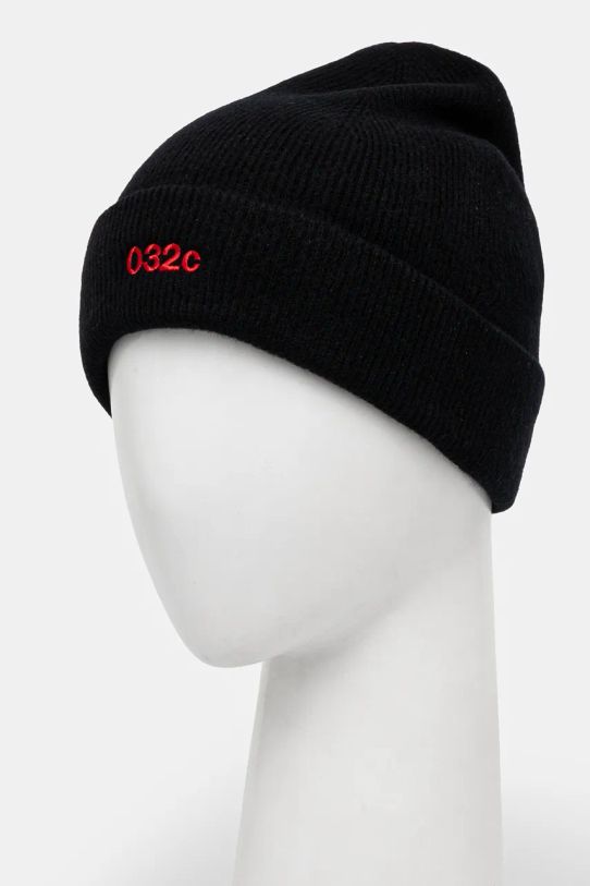 Akcesoria 032C czapka wełniana Logo Cashmere Blend Beanie F24.UAK.3271.000 czarny