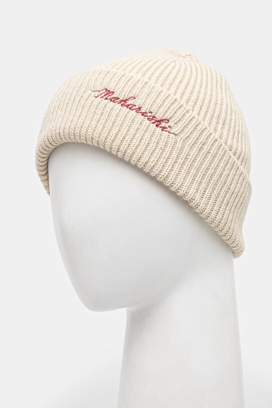 Akcesoria Maharishi czapka wełniana Maharishi Embroidered Beanie 1368.ECRU beżowy