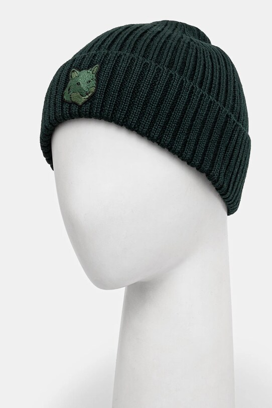 Аксесуари Вовняна шапка Maison Kitsuné Bold Fox Head MM06111KT1022 зелений