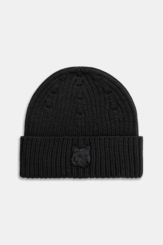 Maison Kitsuné czapka wełniana Bold Fox Head szary MM06111KT1022