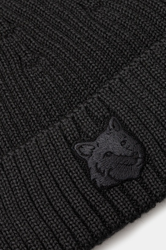 Akcesoria Maison Kitsuné czapka wełniana Bold Fox Head MM06111KT1022 szary