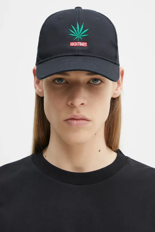 Бавовняна бейсболка Wacko Maria Hightimes бавовна чорний HIGHTIMES.WM.CP03