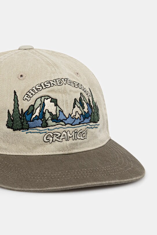 thisisneverthat czapka z daszkiem bawełniana x Gramicci Washed Coduroy GM243WHWBC01 zielony AW24