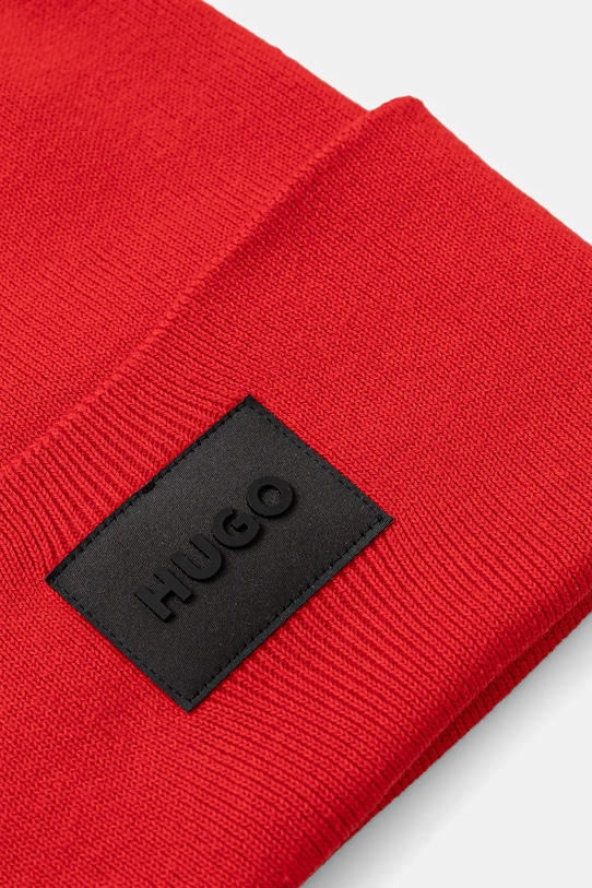 Βαμβακερό σκουφάκι HUGO 50551508 κόκκινο AW25