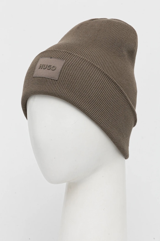 Хлопковая шапка HUGO 50551508 зелёный AW25