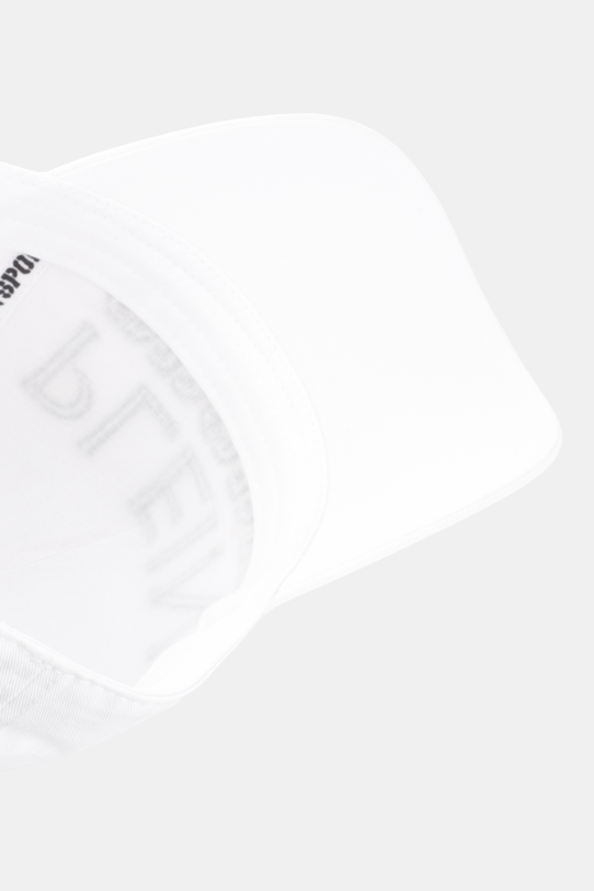 PLEIN SPORT czapka z daszkiem bawełniana biały AADA.UAC0611.STE003N