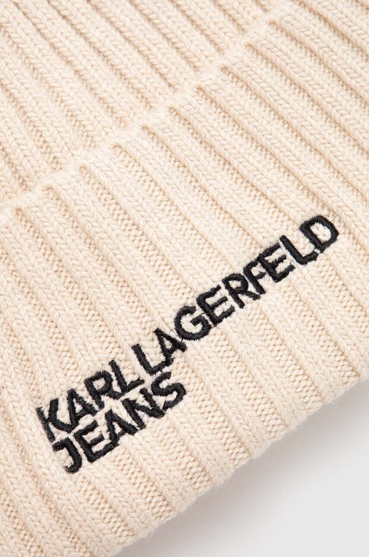 Akcesoria Karl Lagerfeld Jeans czapka z domieszką wełny 245J3405 beżowy