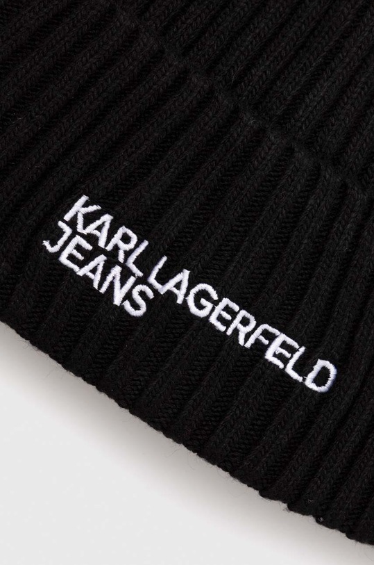 Karl Lagerfeld Jeans czapka z domieszką wełny 245J3405 czarny AW24