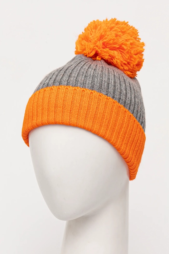 Шапка з домішкою вовни United Colors of Benetton 6LOWDA014 помаранчевий AW24