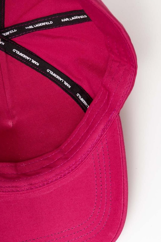 Pamučna kapa sa šiltom Karl Lagerfeld roza 245W3407