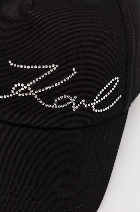 Karl Lagerfeld czapka z daszkiem bawełniana 245W3413 czarny AW24