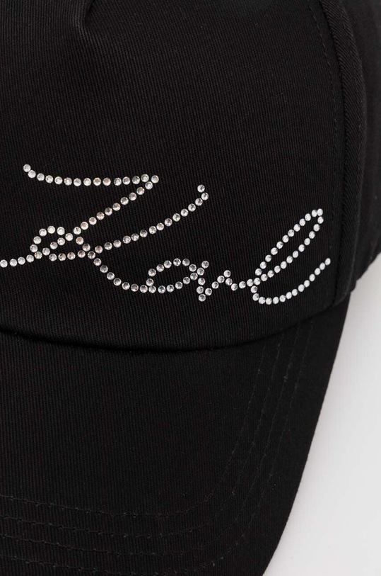 Βαμβακερό καπέλο του μπέιζμπολ Karl Lagerfeld 245W3413 μαύρο AW24