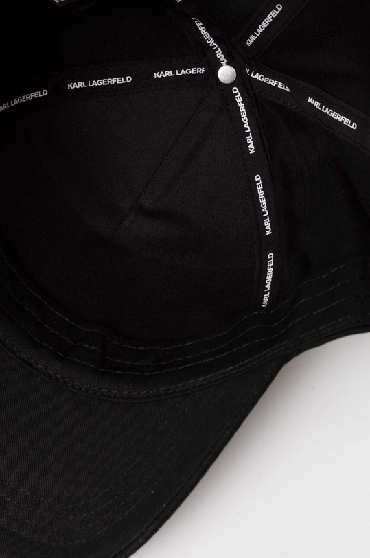 Βαμβακερό καπέλο του μπέιζμπολ Karl Lagerfeld μαύρο 245W3413