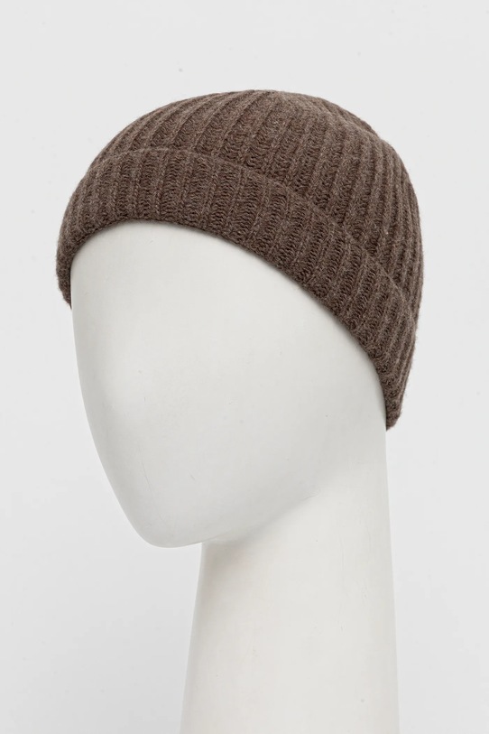United Colors of Benetton czapka wełniana 1302U0724 brązowy AW25