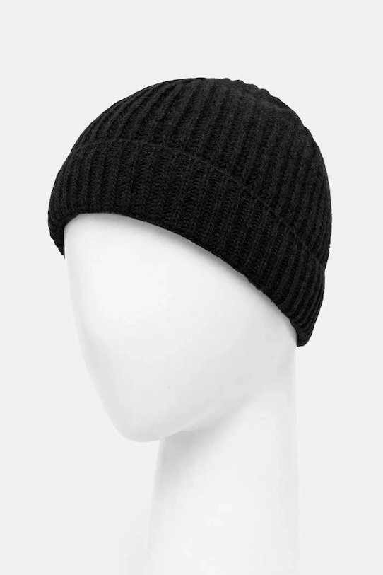 United Colors of Benetton czapka wełniana 1302U0724 czarny AW25