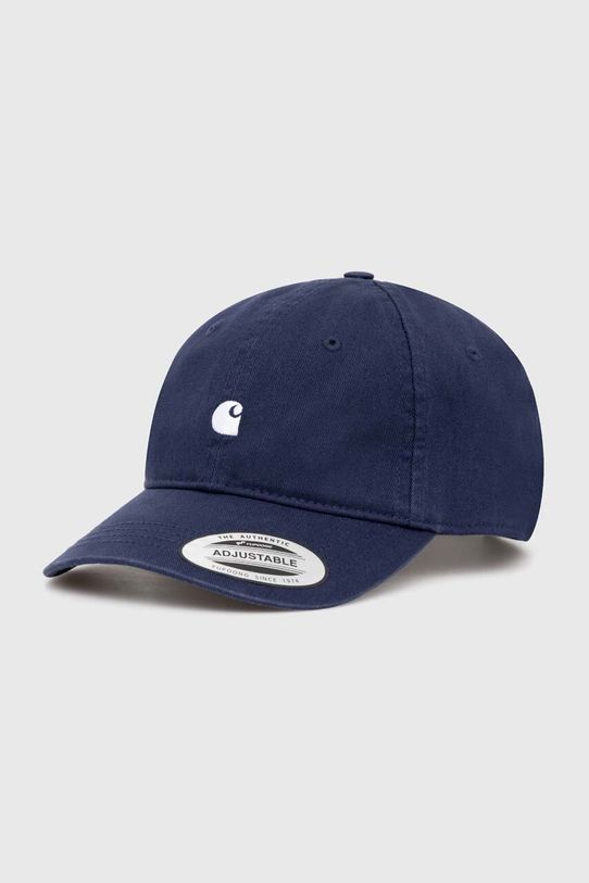 Pamučna kapa sa šiltom Carhartt WIP Madison Logo Cap bez uzorka mornarsko plava I023750.2AHXX