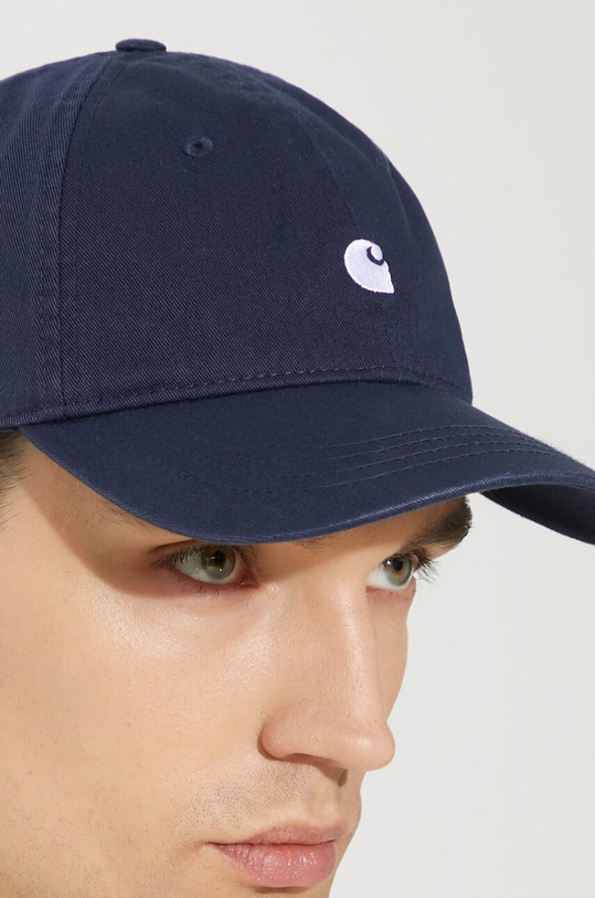 Pamučna kapa sa šiltom Carhartt WIP Madison Logo Cap I023750.2AHXX mornarsko plava