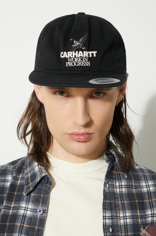 Carhartt WIP șapcă de baseball din bumbac Ducks Cap I033704.89XX negru