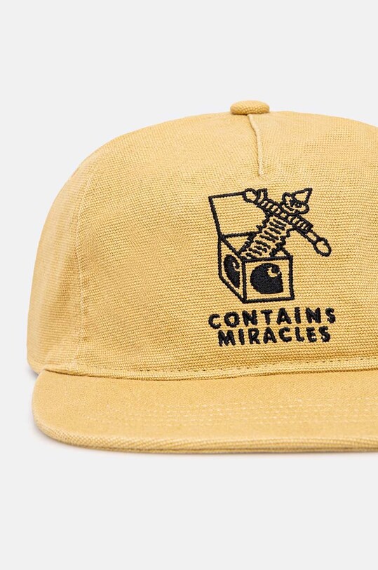 Бавовняна бейсболка Carhartt WIP Stamp Cap I033625.23FXX бежевий AW24